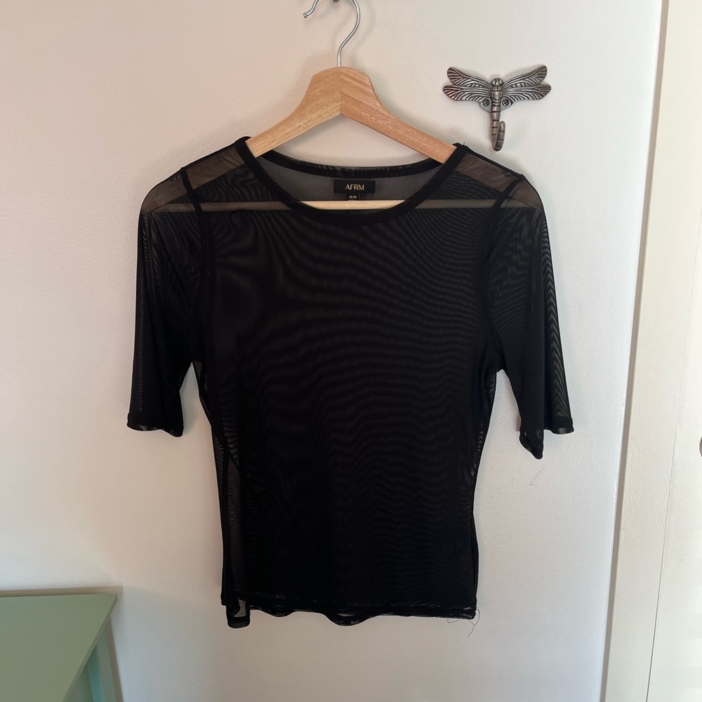 Black mesh top
